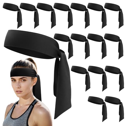 Image of ONUPGO 18Pcs Head Ties for Men Women, Adjustable Headbands Sports Sweatband Ninja Ties Head Band, Sweat Wicking Workout Headband for Sports, Running, Tennis, Yoga, Soccer, Karate