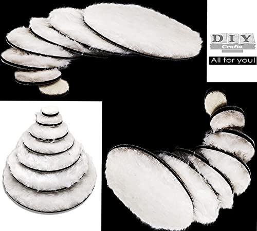 Image of DIY Crafts 4x, 7 inchinch Density Fur Flet Pad Only, Density Fur Flet Pad Only For Your Kit Buffing Pad Wool Pad Felt Pads Universal Drill Adapte(4x, 7 inchinch Density Fur Flet Pad Only)