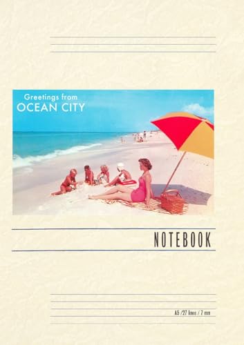 Vintage Lined Notebook Greetings from Ocean City, New Jersey