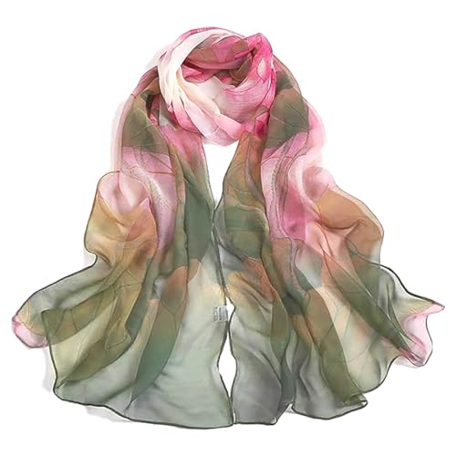 Fashion Scarf for Women Lightweight Sheer Floral Chiffon Scarf Shawls Thin Fall Winter Ladies Neck Scarves