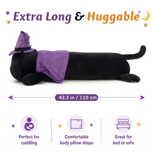 Image of MaoGoLan 44 inch Black Cat Stuffed Animal, Halloween Cat Body Pillow Gift Decor