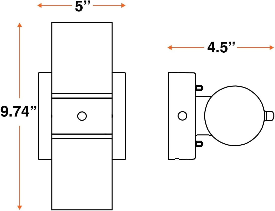 LEDVANCE SYLVANIIA Wall Mount Sconce LED Light, 11.5W, 5 CCT Select (2700K/3000K/3500K/4000K/5000K) with Built-in Sensor, Wet Rated, Black - 1 Pack (64007)