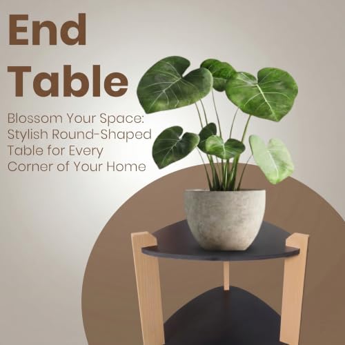 Image of Modern Triangle Side Table, Home Decor for Living Room, Bed Side Tables for Bed Room, stools for Home, Furniture for Home, 2-Tier White Shelves