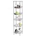 LANGRIA 6-Tier Bathroom Shelving Supreme Shelving Units, Storage Rack Corner Shelf Organization Utility Rack for Home Kitchen Living Room Bedroom Laundry Office, 198 lbs Capacity, Silver