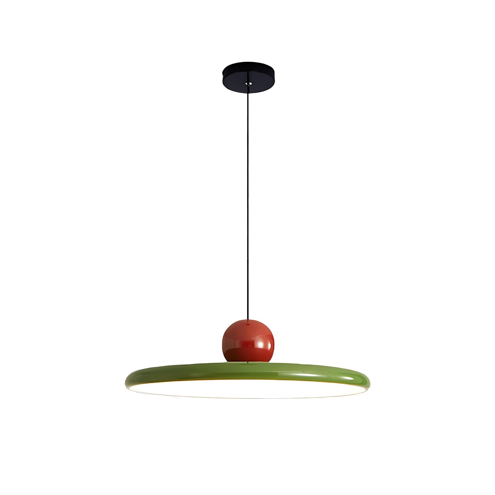 S-Cevada Modern 40cm Dimmable LED Pendant Light Vintage Metal Hanging Lamp with Colorful Socket for Bedroom Kitchen Island Living Room Hallway Dining Room (Red+Green)