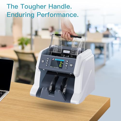 RIBAO BC-40 Mixed Denomination Money Counter Machine, Value Counting, Bill Counter Multi Currency, CIS/UV/MG/IR Counterfeit Detection for Business