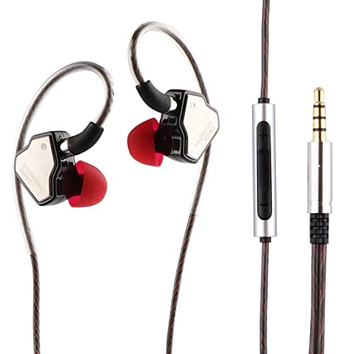 Linsoul 7Hz Salnotes Zero HiFi Écouteurs Intra-Auriculaires de 10 mm Dynamiques IEM avec Diaphragme en Métal Composite, Câble OFC 2 Broches Détachable (Noir, avec Mic, 3.5mm)