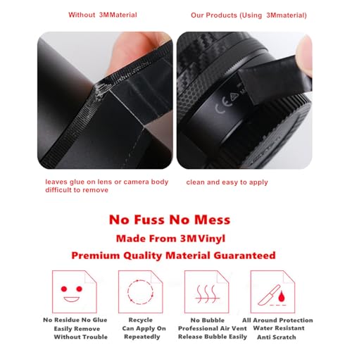 Funda Protectora Adhesiva para Lente de Cámara Sony FE 24-70mm F2.8 GM II - Acabado Mate Negro miniatura 4