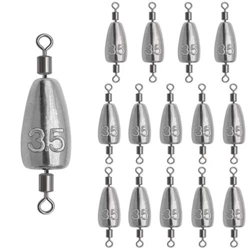 15Pcs Fishing Weights Sinkers Inline Trolling Fishing Weights