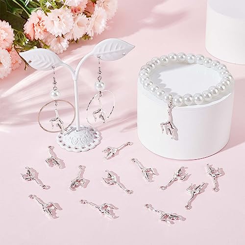 SUNNYCLUE 1 Box 80Pcs Gymnast Charm Gymnastic Charms Sports Bulk Tibet Style Alloy Dance School Cheerleader Gymnastic for jewellery Making DIY Bracelet Necklace Earring Craft - Image 4