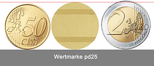 Münzer24 Wertmarke Typ pd25, passend z.B. für Beckmann Münzautomat, Profil Token 25mm x 2mm (50 Stück, Messing)