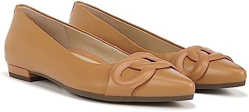 Vionic Arielle Women's Ballerina/Skimmer Flat - Comfort Camel Nappa - 8 Medium | Image 1