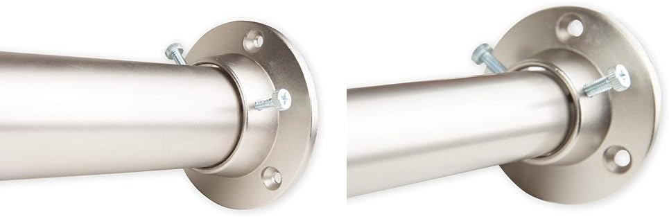 Rod Desyne Premium Heavy Duty 1.5" & 1" Adjustable Closet Rod Sets with Socket, 48-84" & 28-48", Satin Nickel