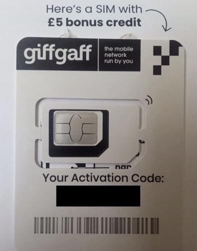 50 x Giffgaff Triple Sim Card £5 bonus gratuito credito
