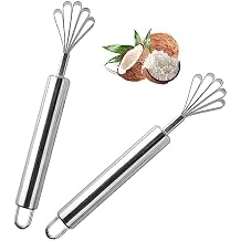 Coconut Scraper, 2Pcs Coconut Grater, Coconuts Meat Removal Tool, Stainless Steel Coconuts Meat Removal Knife Scraper Fish Scaler Remover Multi-Purpose Planer for Kitchen Food Tools