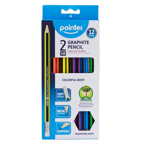 Lápices de madera Pointer HB Grafito multicolor pack 144 miniatura 1