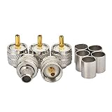 wlaniot PL-259 Connectors Crimp PL 259 UHF Male Plug RF Coaxial Connector for LMR400 9913 RG214 RG213 Coax...