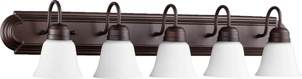 Quorum 5094-5-86 Transitional Five Light Vanity in Bronze/Dark Finish,