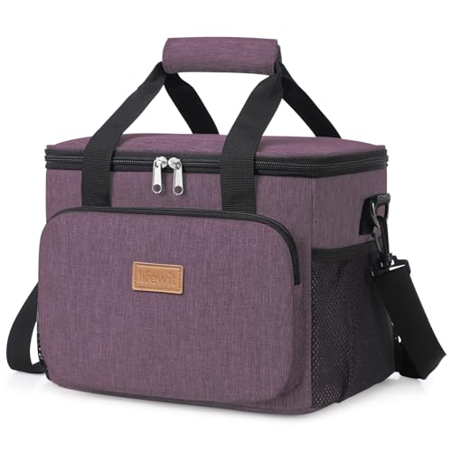 Lifewit Sac Isotherme Repas 9L(12 Canette), Moyen Glaciere Souple Isothermes Homme et Femme, Portable Lunch Bag Box, Sacs Dejeuner pour Travail, Pique Nique, Plage, Violet