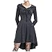 Produktbild Kleider Hexe Kostüm Zombie Vampir Braut Faschingskostüm Lang Hexenkleid Damen 50er Vintage Rockabilly Pin up Cocktailkleid Polka Dots Frauen Herbst Casual Langarm Bandage Kapuze (L4.Grau)