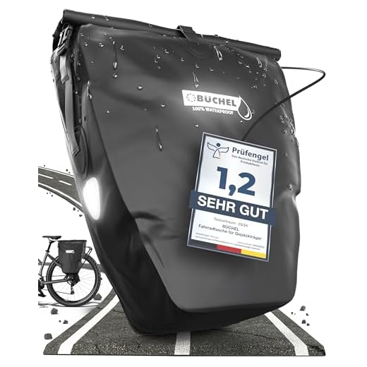 Büchel Fahrradtasche für Gepäckträger I 25.4 L - 100% Wasserdicht I mit Tragegriff und Schultergurt I fahrradtasche gepäckträger, gepäckträgertasche, Fahrrad Taschen hinten