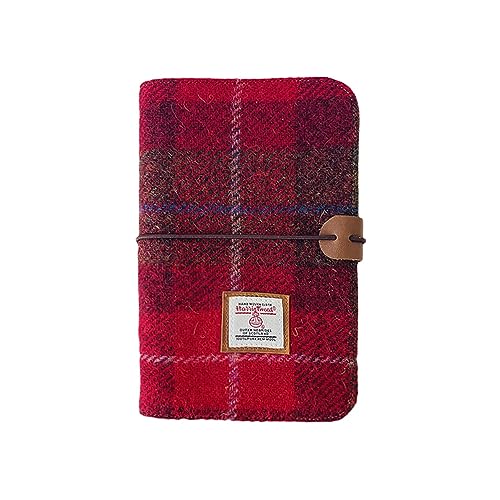 Classeur A6 Harris Tweed en laine rouge cadeau idéal pour organiseur et planificateur