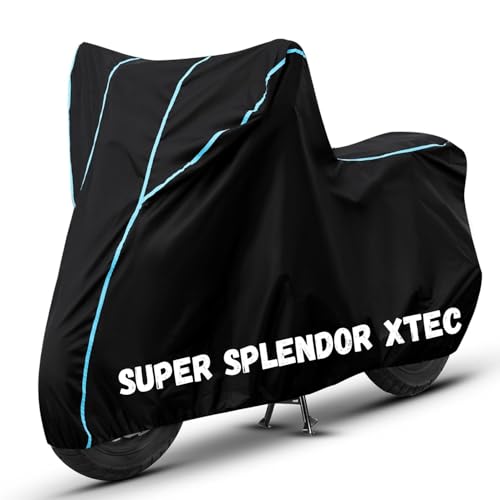 Image of Bike Cover for Super Splendor Xtec 100% Waterproof, Dustproof & Scratch Resistant| Fully Bottom Elastic UV Resistant Heavy Duty Body Cover | All Weather Outdoor Use