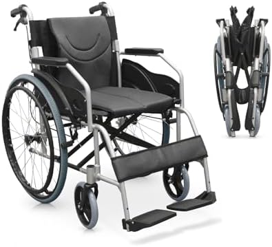 QUIRUMED Manual aluminium wheelchair, Foldable, Lightweight, Seat...
