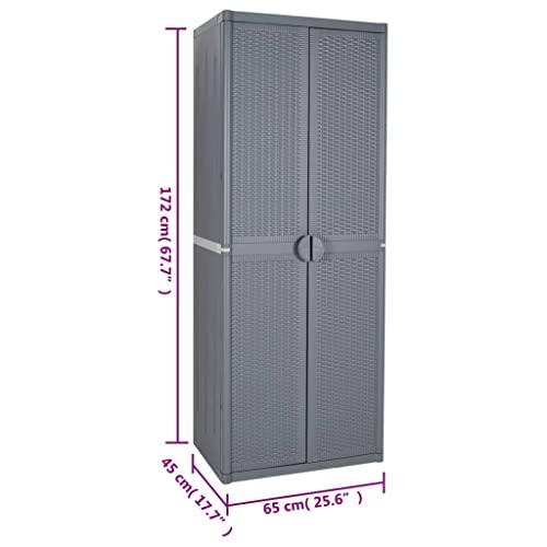 Armoire polyvalente en plastique avec 4 compartiments gris - 3
