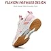 Ozefiad Kids Racket Sneakers - Boys Girls Badminton Shoes Tennis Shoes, Suitable for All Courts Squash Sneakers | Strong Support and Shock Absorption (Little Kids/Big Kids) White Pink