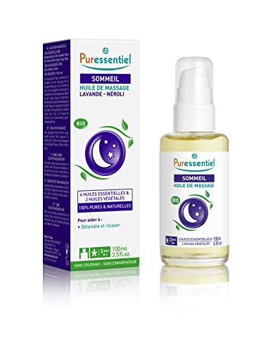 Puressentiel - Sommeil - Huile de Massage aux 6 huiles essentielles - Lavande et Néroli - 100% Bio et Naturel - Pour se relaxer et se ressourcer - 100 ml