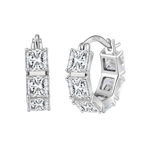 Aros de plata 925 con circonita de alta joyería para mujer
