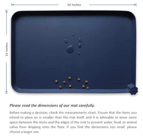 Hoki Found Silicone Pet Food Mats Tray - High-Lips Pet Dog Cat Bowl Mats - Dog Pet Cat Feeding Mat - Waterproof Dog Cat Food Mats -Pet Water Mats for Floors - French Navy by Hoki Found - Image 5