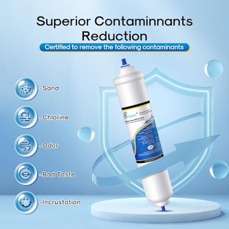 EXCELPURE GXRTDR Inline Water Filter Replacement for GE GXRTDR, Samsung HAFEX/EXP, DA29-10105J, Whirlpool WHKF-IMTO, RWF0300A Filter For Refrigerator, IceMaker, RVs, Marines, NSF Certified, 2 PACK