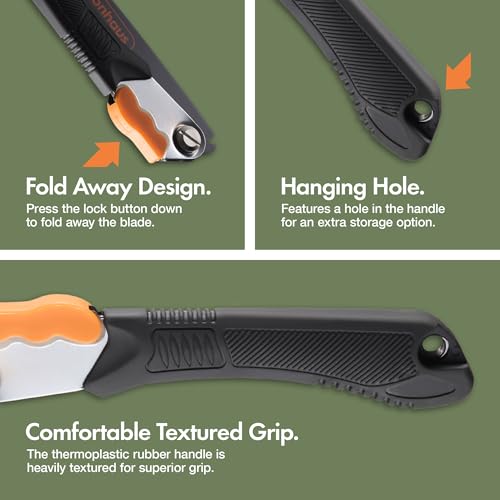 VonHaus Pruning Saw – Folding Hand Saw with 3 Blades, Safety Lock, Storage Pouch, Textured Handle – Portable, Handheld & Lightweight for Tree Pruning, Camping, Garden Jobs, Metals, Plastics & More 4 VonHaus Pruning Saw – Folding Hand Saw with 3 Blades, Safety Lock, Storage Pouch, Textured Handle – Portable, Handheld & Lightweight for Tree Pruning, Camping, Garden Jobs, Metals, Plastics & More - Image 4
