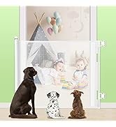 Retractable Baby Gate, Extra Wide Safety Kids or Pets Gate, 33” Tall, Extends to 55” Wide, Mesh S...