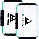 Ghosthorn Fishing Tackle Box, Waterproof 3600 and 3700 Tackle Trays, Plastic Tackle Box Organizer with Removable Dividers Storage Lure Box for Lures 2 Pack (3600 * 2)