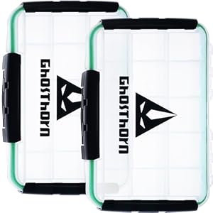 Ghosthorn Fishing Tackle Box,Waterproof 3600 and 3700 Tackle Trays,Tackle Box Organizer with Removable Dividers Storage Lure Box for Lures 2 Packs (3600 * 2)