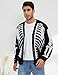 Wyeysyt Men's Skeleton Print Cardigan Sweaters Long Sleeve Oversized V Neck Button Down Outwear Coats(Black-M)