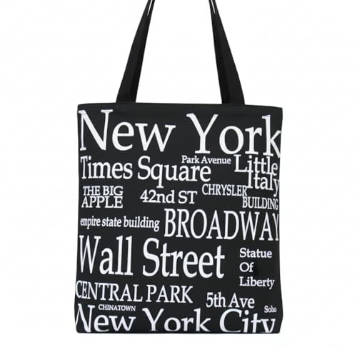 New York Tote Bag Black and White (14 inches) NYC Souvenir
