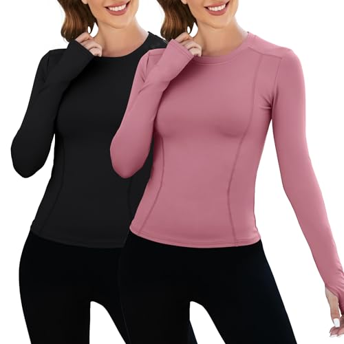 Image of Loovoo Women Workout Shirts, 1 /2 /3 Pack Short Sleeve Compression Tee | Tight Fit Gym Basic Tops, Athletic Quick Dry Crew Neck 4-Way Stretch, Flat Seams Ideal for Yoga, Gym, Running and Daily Wear