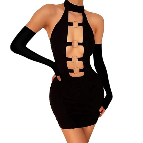 American Drama Euphoria Vestido Sexy Recorte Espalda Descubierta sin Mangas ceñido al Cuerpo Mini Vestido Halloween Fiesta Club Hollow Streetwear Disfraz Vestido Cover