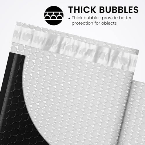 Image of Fuxury Bubble Mailer, 6x10 Inch Bubble Mailers 50 Pack, Self-Seal Adhesive Padded Envelopes, Water Resistant Mailers, Shipping Envelopes for Packaging, Small Business, Mailing,Bulk Black #0