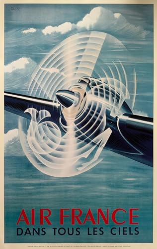 Affiche Air France Dans Tous Les Ciels poster 63x100 cm pour mur vide retro