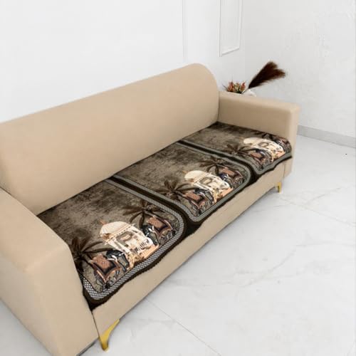 Image of Homerz Premium 'Luxe Series' Sofa Cover | Holland Velvet Fabric | Smooth Finish | Anti-Slip Fleece Backing Couch Protector (Maharaja, 6 (3+2+1) Seater, Only Seat Cover)