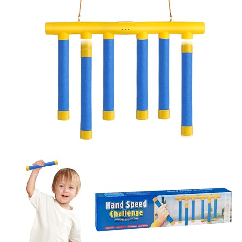 Catching Sticks Reaction Game - 3 Dropping Speeds Hand Speed Challenge Toy Reaction Training Stick Sensory Toys Kids Drop Pick up Sticks Game Hand-Eye Coordination Gift for Adults Kids