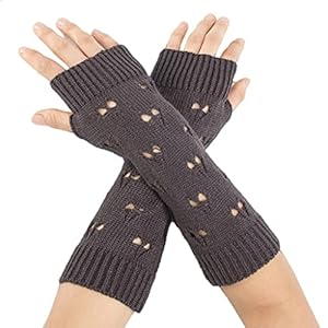 Qirun Rekbare handarmwarmers holle hart wanten vingerloze handschoenen halve vinger rijhandschoenen gebreide warme…