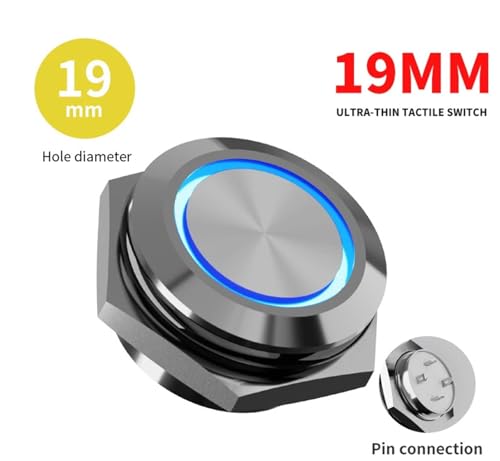 Interrupteur momentané 19mm pour panneau de commande et ascenseur 24V