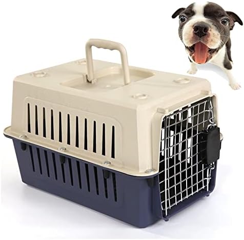 Lucky Tree 4 Size Pet Carrier Cat Carriers Kennel Crate Airline Approved Kitty Travel Cage Plastic Lightweight and Safe to Carry for Puppy Bunny Cats, 2 Color