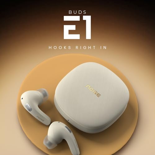 Image of Noise Buds E1 in-Ear Truly Wireless Earbuds with Pebble Grain Design, 35H of Playtime, Quad mic ENC,10mm Driver, Low Latency, BT v5.3 (Dune Beige)